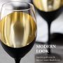 430ml Modern Matte Black & Gold Plating Goblet Wine Glass Elegant Design Glass Cups for Party