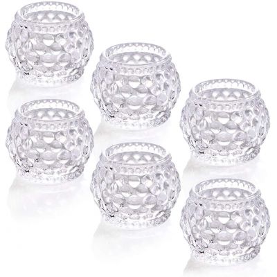 Round Clear Decorative Candle Holder for Table, Home Party Wedding Decor