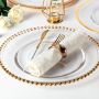 Dinner Under Plate Decorative Glass Gold Beaded Chargers Plates for home cold steak salad plate restaurant