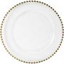 Dinner Under Plate Decorative Glass Gold Beaded Chargers Plates for home cold steak salad plate restaurant