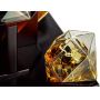 Set of 4 Diamond Whiskey & Cocktail Glasses 10oz - Real Diamond Shaped Patented Glasses