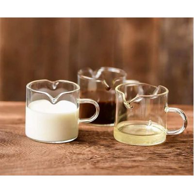 120 ml Shot Glasses Espresso Parts Double Spouts Milk Cup Clear Glass