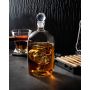 750ML Premium Borosilicate Glass Decanter Handmade Skull Whiskey Decanter with Airtight Stopper