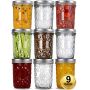 16 Ounces Wide Mouth Mason Jars with Silver Lids Ideal for Jam Honey Baby Food