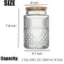 60 Ounces Glass Food Storage Containers with Bamboo Lid Kitchen Cereal Containers Decorative Jar