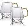 10 Ounces Glass Coffee Cups set with Handle Crystal Clear coffee Mugs for Hot Espresso Liquor