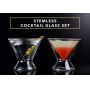 6.5 Ounces Stemless Wine Glasses Insulated Martini Glass Cosmopolitan Glasses for Father's Day Gifts