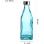 34 Oz Glass Square Water Bottles for Beverages and Juicer Use Stainless Steel Leak Proof Lids