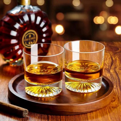Crystal Whiskey Glasses Set of 4,10 Oz Old Fashioned Glass Rocks Glasses Drinking Cocktails Bourbon Liquor