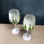 Painted handmade glass stemware seasonal gift decor glassware cups champagne wine glass