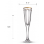 4.3 Ounces Gold Rim Champagne Flutes Glass Champagne Glasses Stemmed Wine Glass Set Fancy Glasses for Wedding