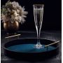 4.3 Ounces Gold Rim Champagne Flutes Glass Champagne Glasses Stemmed Wine Glass Set Fancy Glasses for Wedding