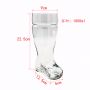 High quality creative boot shape beer glass 1000ml big size white beer glass customize logo for party game