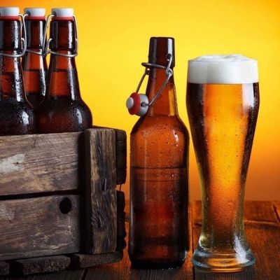 500ml Amber beer glass bottle with Swing lid amber beer bottle for beer factory 375ml