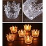 amazon hot sale Crown Glass Tealight Candle Holder for Wedding Party and Home Decor (Gold Tips)