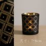 Aikeyi Glass candle jar with black geometric pattern for candle making