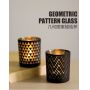 Aikeyi Glass candle jar with black geometric pattern for candle making