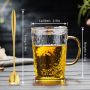 400 ml/ 13 ounces Borosilicate Glass Coffee Mug with Lid and Spoon Tea Mug with Free Coaster