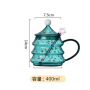 High Borosilicate Christmas Double Wall Glass Cup With Lid