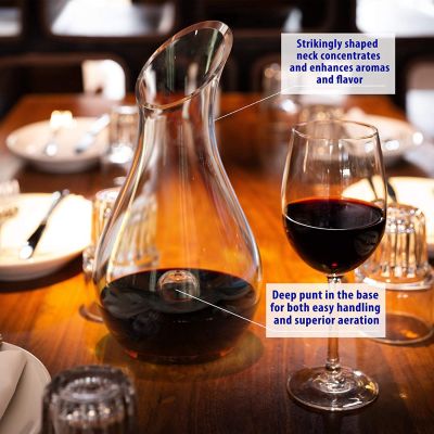 Premium Wine Decanter 100% Lead-Free Hand Blown Crystal Glass 1.3 Liter Red Wine Carafe