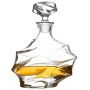 750 ML Glass Decanter with Airtight Geometric Stopper Whiskey Decanter for Wine water and more