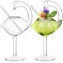Cocktail Glass -Set of 2 Swan Glass 6 ounces Creative Drinking Glasses Wedding Gift