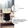 Espresso Glass Cups Double Wall Glass Coffee Mug 8 OZ Insulated Clear Coffee Glass Cup