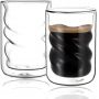 Espresso Glass Cups Double Wall Glass Coffee Mug 8 OZ Insulated Clear Coffee Glass Cup