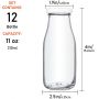 11oz Glass Milk Bottles with Reusable Metal Twist Lids and Straws for Beverage Glassware and Drinkware Parties