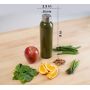 Amazon best seller 18Oz Glass Beverage Bottles water bottle glass with stainless Steel lid with - Leak-Proof Lid