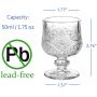 1.75 Ounces Classical Style Shot Glasses Set of 6 Super Cute Wine Glasses for Sherry Cordial