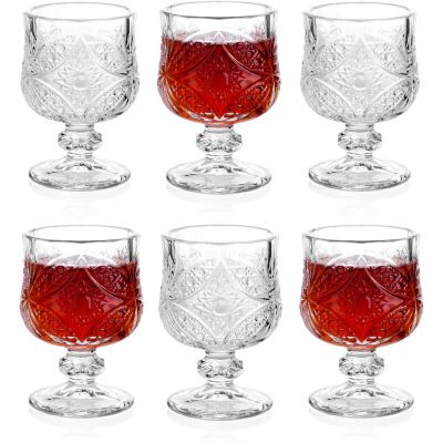 1.75 Ounces Classical Style Shot Glasses Set of 6 Super Cute Wine Glasses for Sherry Cordial