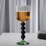 Amazon hot selling goblet hand-blown high borosilicate glass wine glass colored glass water cup coffee cup