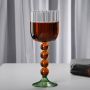 Amazon hot selling goblet hand-blown high borosilicate glass wine glass colored glass water cup coffee cup