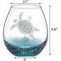 Sea Turtle Stemless Wine Glass for Women, Christmas Gifts for Turtle Lovers, Ocean Birthday Gifts for Beach Party Man Friends