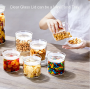 17oz Airtight Glass Jar Kitchen Storage Jar with Clear Lid Cylindrical Container with Screw Design Snack