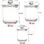 Youngever 60oz, 30oz & 15oz Clear Glass Food Storage Jars Set of 3