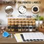 12pcs 24 Pcs Farmhouse Spice Jars with Labels 120ml 4 oz Glass Spice Jars with Bamboo Lids