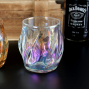 8.5oz Whiskey Glasses Set of 2, Colorful Rock Glasses, Creative Kink Crystal Old Fashioned Glasses