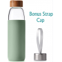 25 oz carafe with bamboo lid, non-slip silicone sleeve and stainless steel leak-proof lid