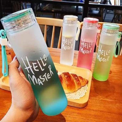 Colorful Wholesale Colorful Glass Water Bottle Frosted Drinkware Cheap Glass Water Bottle