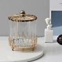 Wholesale Wedding decorative gold round metal glass storage candy jar with lid