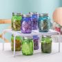 Mason Jar 16oz Glass Storage Jar with Metal Airtight Lid Colorful Food Storage Containers Kitchen Jars DIY Crafts