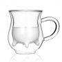 Glass double-layer milk cup heat-resistant high borosilicate milk shape creative home breakfast cup