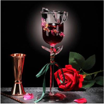 Flower Cocktail Glass Rose Goblet Cocktail Cup For Bar Special Restaurant Glassware Desserts Food Container Mixing Wine Tumbler