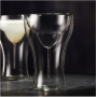 265ml Clear Double Wall Margaret Cup Cocktail Goblet Bar Glassware Wine Tumbler Martini Glass Stemware Bilayer Series Coffee Mug