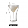 265ml Clear Double Wall Margaret Cup Cocktail Goblet Bar Glassware Wine Tumbler Martini Glass Stemware Bilayer Series Coffee Mug