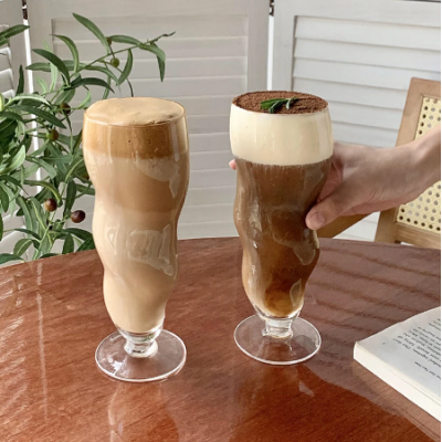 510ml Large Capacity Glasses Heat Resistant Milk Coffee Tea Clear Glass Cup Ice Cream Cocktail Drinkware Cup