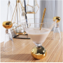 Creative Gold Ball Glass Cocktail Drinking Glasses Martini Champagne Goblet Ice Cream Dessert Cup Light Luxury Drinking Utensils