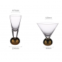 Creative Gold Ball Glass Cocktail Drinking Glasses Martini Champagne Goblet Ice Cream Dessert Cup Light Luxury Drinking Utensils